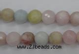 CMG123 15.5 inches 10mm faceted round natural morganite beads