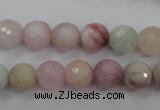 CMG124 15.5 inches 12mm faceted round natural morganite beads