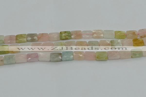 CMG180 15.5 inches 8*10mm faceetd rectangle morganite beads