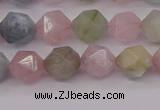 CMG202 15.5 inches 8mm faceted nuggets morganite gemstone beads