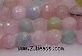 CMG210 15.5 inches 6mm faceted round morganite beads wholesale