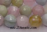 CMG212 15.5 inches 10mm faceted round morganite beads wholesale