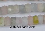 CMG216 15.5 inches 4*7mm faceted rondelle morganite beads