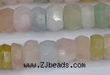 CMG217 15.5 inches 5*9mm faceted rondelle morganite beads