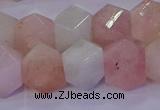 CMG226 15.5 inches 12*14mm - 14*16mm faceted nuggets morganite beads