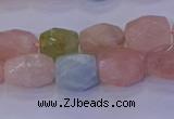 CMG229 15.5 inches 10*12mm - 12*16mm faceted nuggets morganite beads