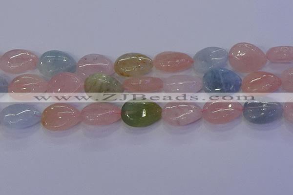 CMG235 15.5 inches 15*20mm flat teardrop morganite beads wholesale