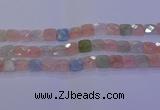CMG260 15.5 inches 12*12mm faceted square morganite beads