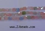 CMG260 15.5 inches 12*12mm faceted square morganite beads