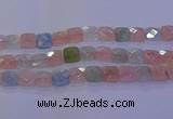 CMG262 15.5 inches 16*16mm faceted square morganite beads