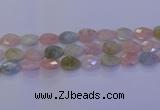 CMG273 15.5 inches 12*16mm faceted flat teardrop morganite beads