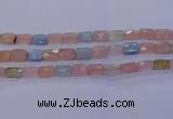 CMG277 15.5 inches 8*12mm faceted rectangle morganite beads