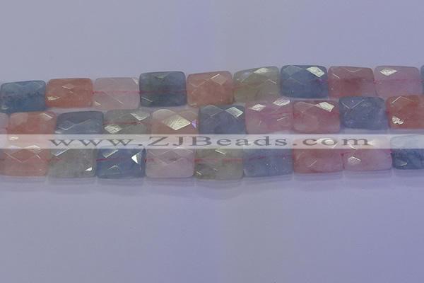 CMG279 15.5 inches 12*16mm faceted rectangle morganite beads