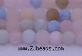 CMG301 15.5 inches 6mm round matte morganite beads wholesale