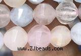 CMG307 15.5 inches 6mm faceted round morganite beads