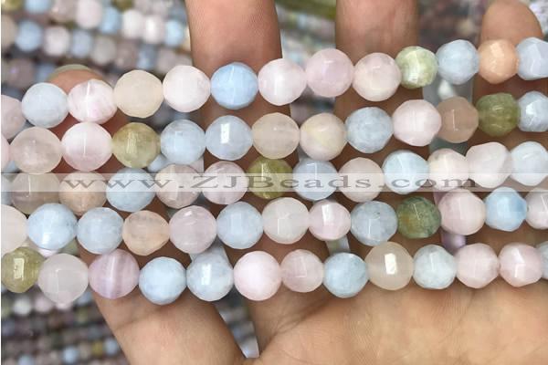 CMG308 15.5 inches 8mm faceted round morganite beads