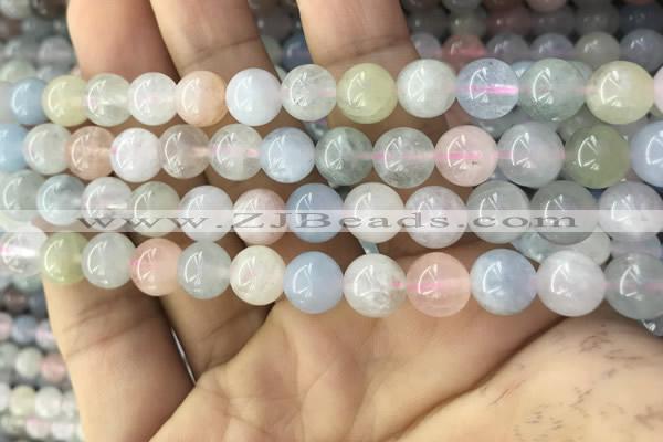 CMG342 15.5 inches 8mm round natural morganite beads