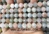 CMG381 15.5 inches 10mm faceted round morganite gemstone beads