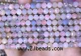 CMG415 15.5 inches 6mm faceted round morganite gemstone beads