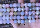 CMG417 15.5 inches 10mm faceted round morganite gemstone beads