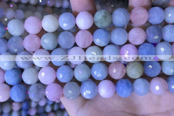 CMG418 15.5 inches 12mm faceted round morganite gemstone beads