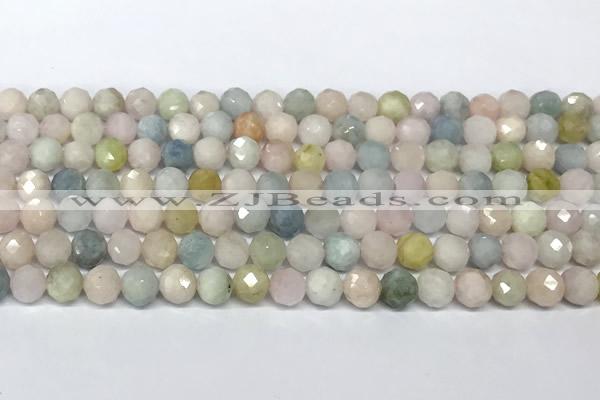 CMG460 15 inches 6mm faceted round morganite beads