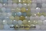 CMG471 15 inches 3mm faceted round morganite beads