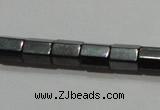 CMH107 15.5 inches 5*6mm faceted tube magnetic hematite beads