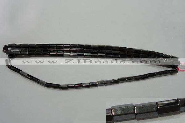 CMH108 15.5 inches 5*8mm faceted tube magnetic hematite beads