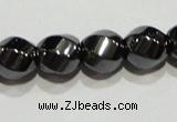 CMH157 15.5 inches 8*8mm twisted rice magnetic hematite beads