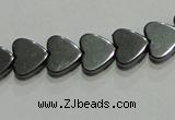 CMH174 15.5 inches 6*6mm heart magnetic hematite beads wholesale