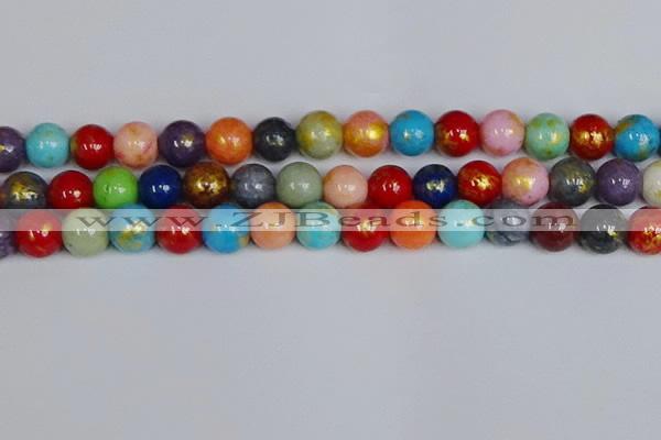 CMJ1014 15.5 inches 12mm round mixed Mashan jade beads wholesale