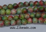 CMJ421 15.5 inches 4mm round rainbow jade beads wholesale