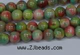 CMJ422 15.5 inches 6mm round rainbow jade beads wholesale