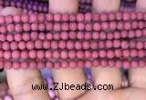 CMJ830 15.5 inches 4mm round matte Mashan jade beads wholesale