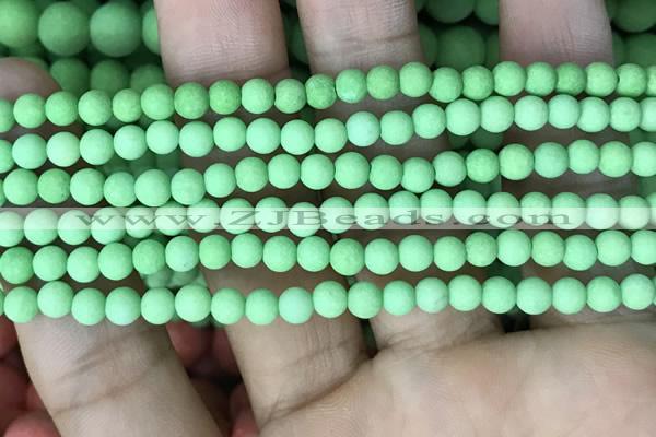 CMJ840 15.5 inches 4mm round matte Mashan jade beads wholesale