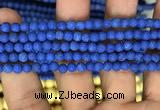 CMJ845 15.5 inches 4mm round matte Mashan jade beads wholesale