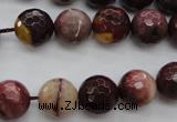 CMK115 15.5 inches 12mm faceted round mookaite beads wholesale