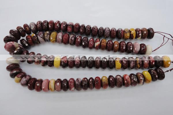 CMK122 15.5 inches 7*16mm faceted rondelle mookaite beads wholesale
