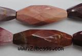 CMK132 15.5 inches 14*35mm faceted rice mookaite beads wholesale