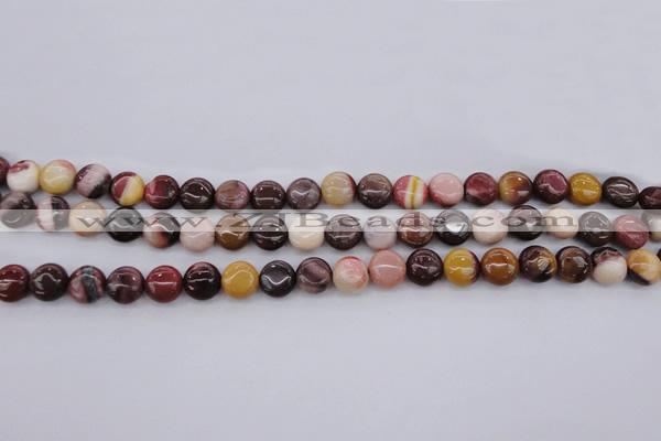 CMK135 15.5 inches 8mm flat round mookaite beads wholesale