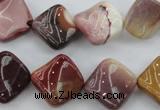 CMK165 15.5 inches 15*15mm twisted diamond mookaite beads wholesale