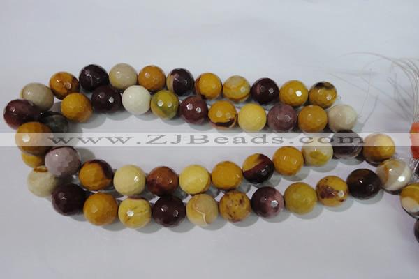 CMK216 15.5 inches 16mm faceted round mookaite gemstone beads