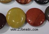 CMK244 15.5 inches 20mm flat round mookaite gemstone beads