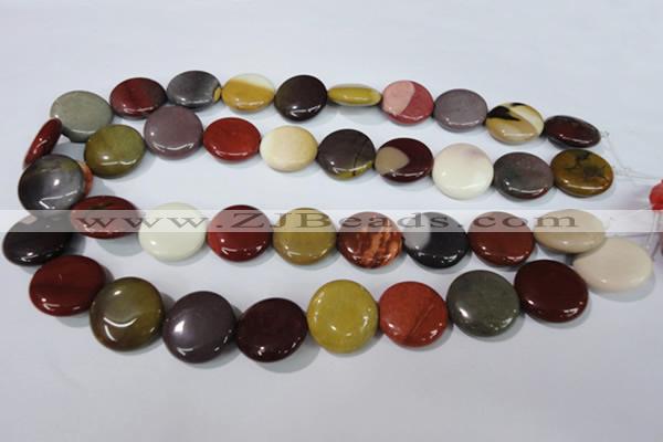 CMK244 15.5 inches 20mm flat round mookaite gemstone beads