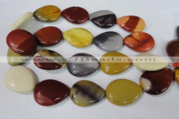 CMK255 15.5 inches 30*40mm flat teardrop mookaite gemstone beads