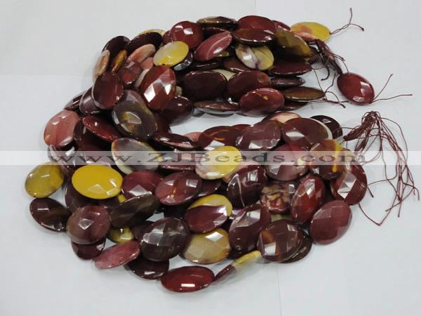 CMK26 15.5 inches 18*25mm faceted oval mookaite beads wholesale