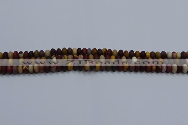 CMK301 15.5 inches 5*8mm rondelle matte mookaite beads wholesale