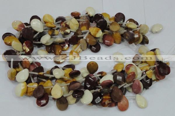 CMK31 15.5 inches 14*18mm faceted flat teardrop mookaite beads