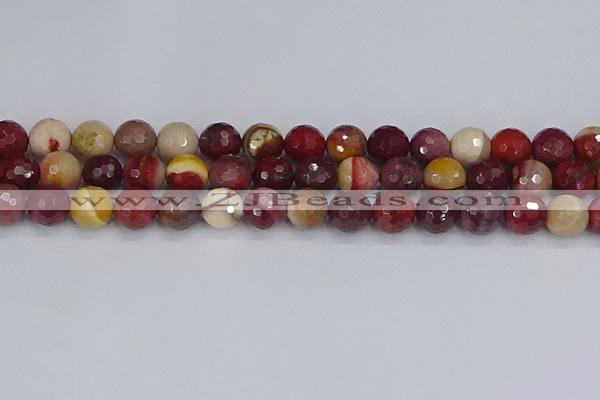 CMK320 15.5 inches 12mm faceted round mookaite gemstone beads